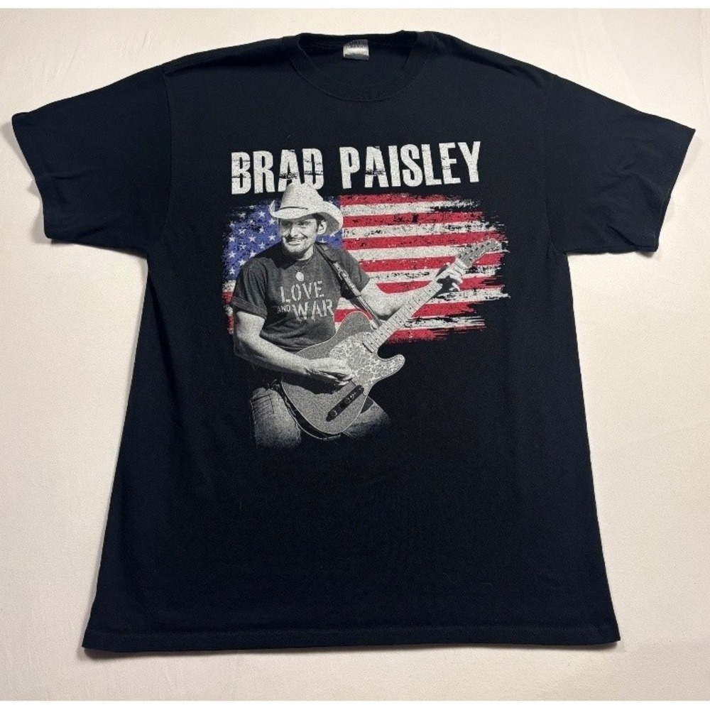 Port & Company Mens Brad Paisley Love and War Tour Graphic T Shirt Large Black